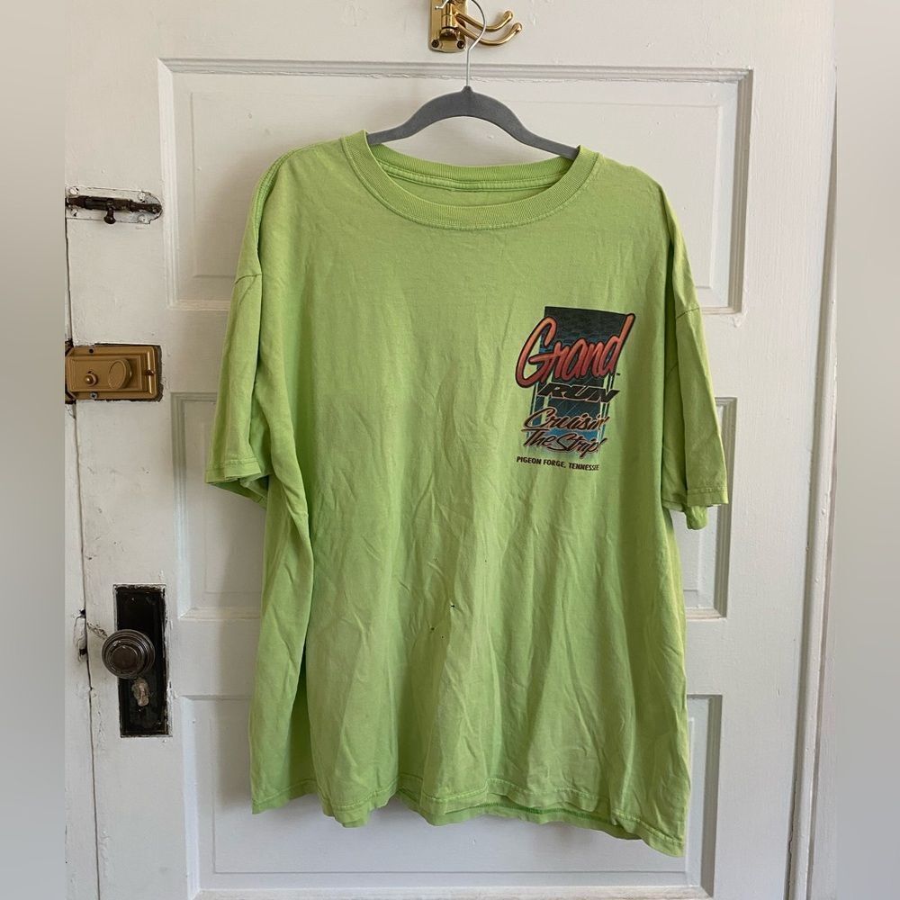 Vintage Distressed Lime Green "Grand Cruisin' The Strip! Pigeon Forge" Shirt